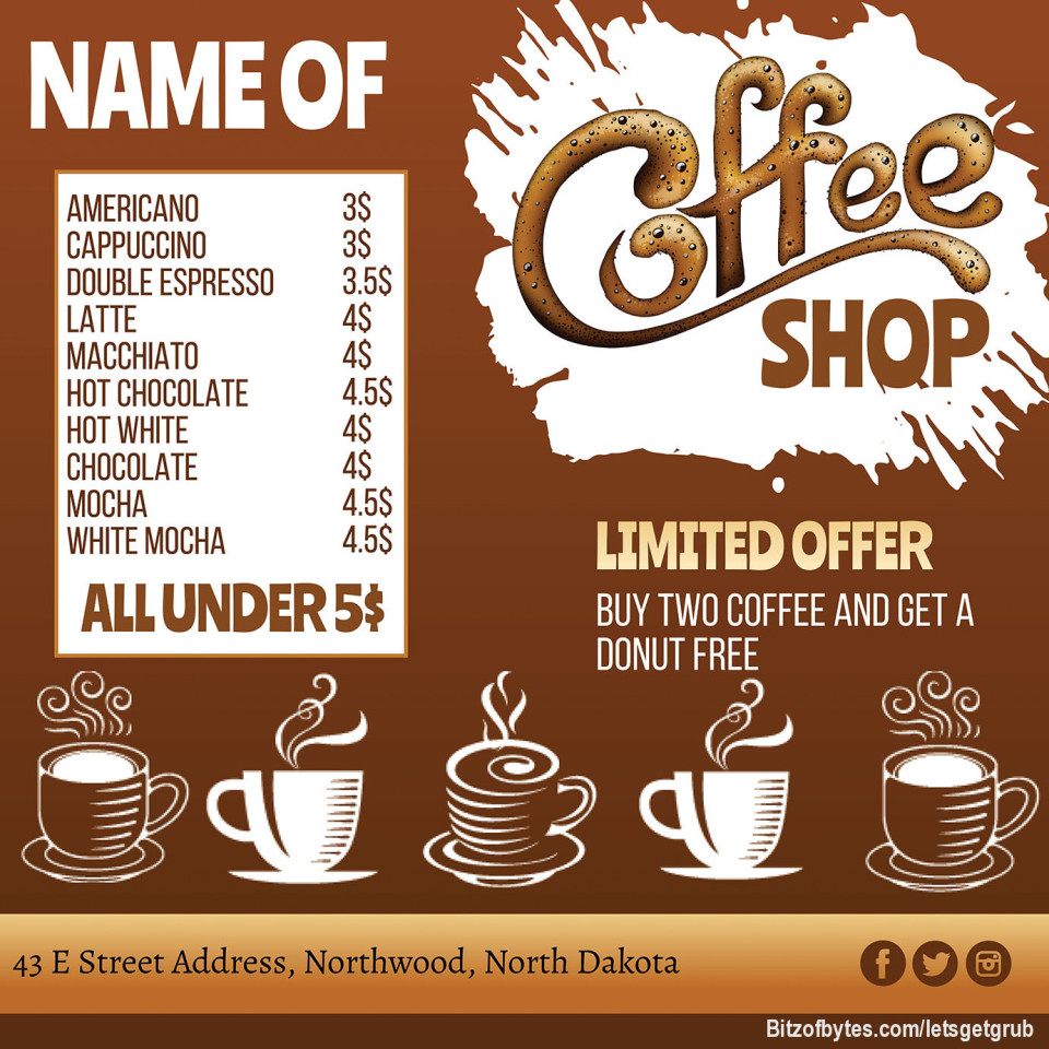Coffee shop advertisement example